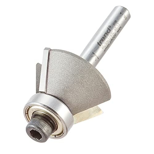 Image of Trend Professional Bevel Trim Router Cutter, 27mm Diameter, 9mm Length, 45-Degree, 1/4 Inch Shank, Tungsten Carbide Tipped, 46/6BX1/4TC