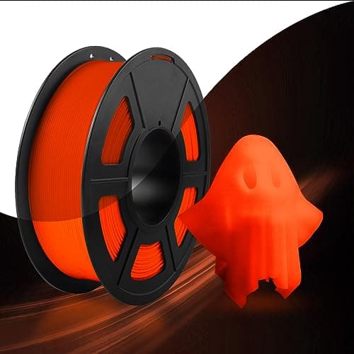 Image of SUNLU Glow in The Dark PLA Filament, Neatly Wound Luminous PLA 3D Printer Filament 1.75mm Dimensional Accuracy +/- 0.02mm, Fit Most FDM 3D Printers, 1kg Spool (2.2lbs), Red PLA, Glow Red.