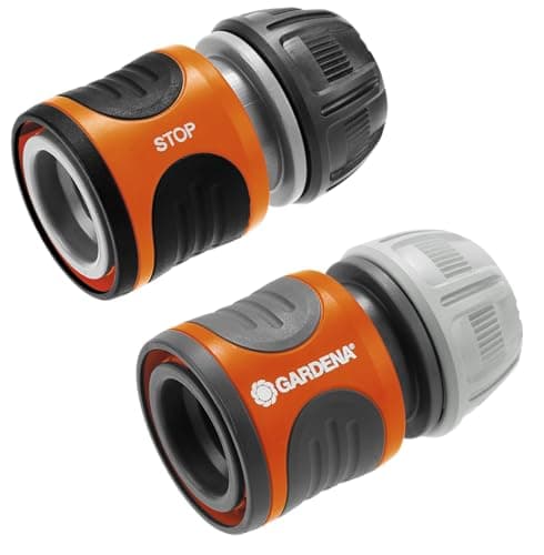 Image of Gardena Hose Connector Set 13 mm (1/2 inch) and 15 mm (5/8 inch): For the beginning and end of the hose, connector to fit all Original system parts, UV and frostproof (18279-20)