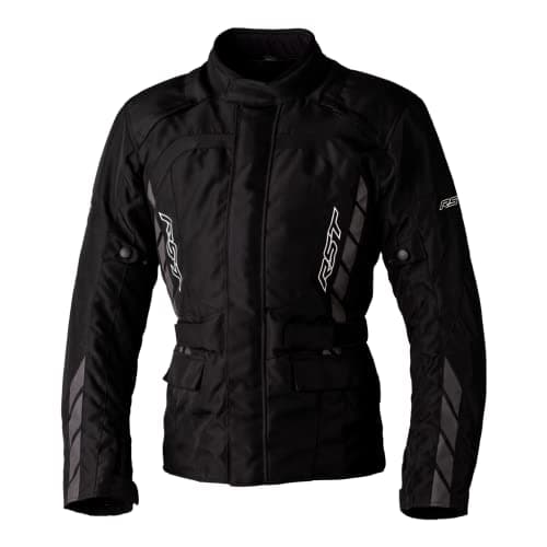 Image of RST Alpha 5 Mens Textile Jacket Motorbike Motorcycle Sports Touring Long Journey CE Approved Jacket (Black/Black,46)
