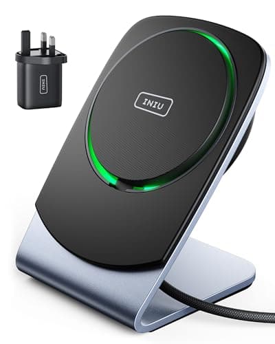 Image of INIU Wireless Charger for Magsafe, 15W Fast Charging Phone Stand Efficient Cooling, User-friendly Charge Dock for iPhone 15 Pro Max/Plus iPhone 14 13 12 (comes with usb-c adapter and c-c cable)