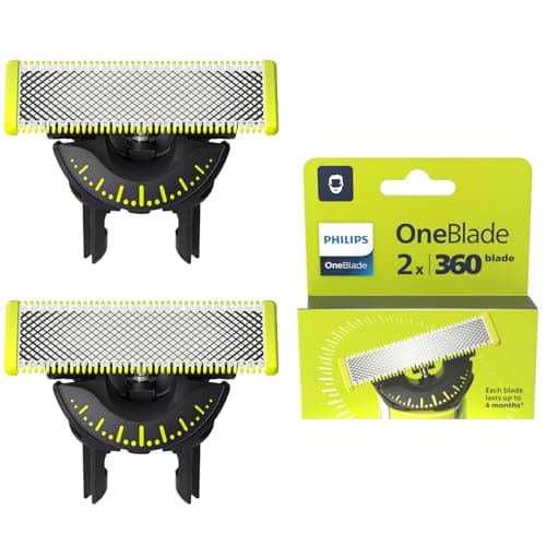 Image of Philips OneBlade Original 360 Blade Heads, Compatible with All OneBlade and Pro Electric Shaver & Trimmers, Original from Philips, 2X One Blade, 8-Month Supply (QP420/60)