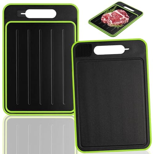Image of 4 in 1 Defrosting Board, Plastic Thaw Cutting Boards, Miracle Melt Defrost Tray for Kitchen Chopping Meat Food (L, 14.4x9.8 inches)