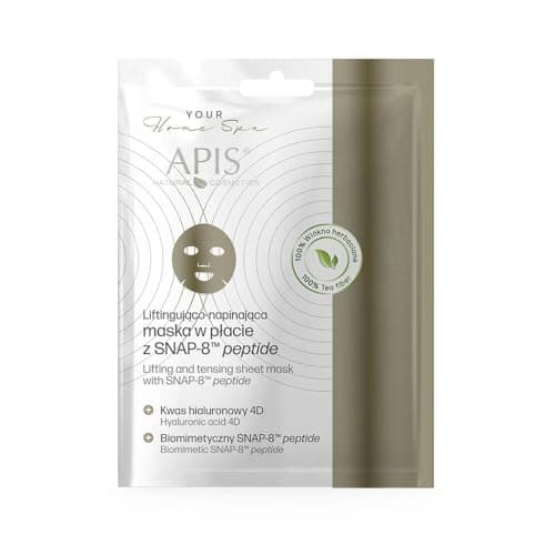 Image of Apis Lifting and Tensing Sheet Mask with SNAP-8 MT Peptide and Green Tea ANTI WRINKLE, LIFTING, ANTI AGE, MISTURISING