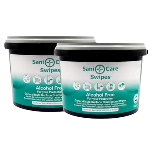 Image of 2 x 750 Premium Disinfectant Bulk Wipes – Sani Care Antibacterial Wipes for Retail and Travel Industries – Ideal Sanitising & Hygiene for Trolleys, Touch Screens and All Surface Sterilising