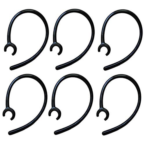 Image of 6 Pack Universal Replacement Ear Hooks for Wireless Bluetooth Headset Earhook Clips Hook Loop - Snap-in Spare Clamp Hooks Compatible for Plantronics,Samsung,Motorola,LG, Jabra & Other Headsets, Black