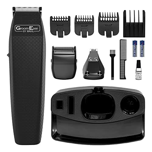 Image of WAHL GroomEase Battery Operated Men Multigroomer, Three Interchangeable Heads, Four Attachment Combs, 90 Minutes of Continuous Use, Ideal for Gym and Travel