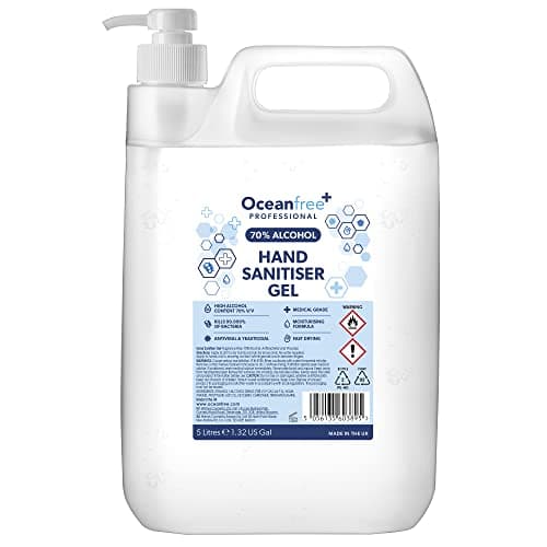 Image of 70% Alcohol Hand Sanitiser Gel - 5L Litres with pump - Certified Surgical/Medical Grade - Made in the UK (Single)
