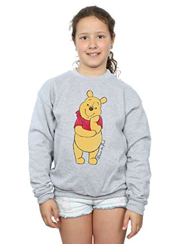 Image of Disney Girls Winnie The Pooh Classic Pooh Sweatshirt 9-11 Years Sport Grey