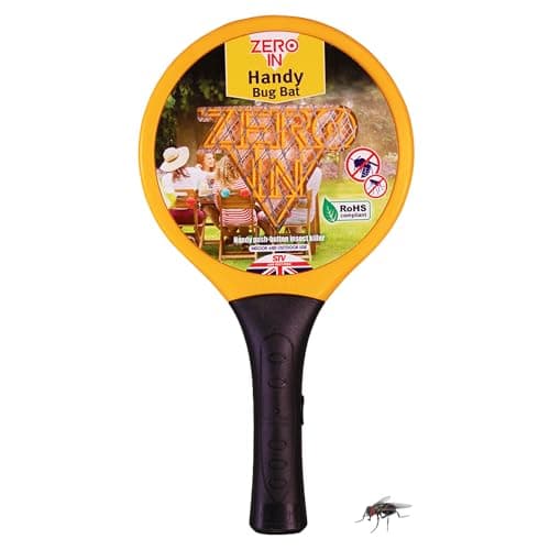 Image of Zero In Bug Bat Electric Fly Swatter - Fly Zapper Racket for Indoor and Outdoor Use - Portable Electric Bug Zapper for Killing Flying Insects - Battery Operated