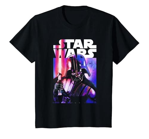 Image of Star Wars Darth Vader Light Saber Glow T-Shirt, Youth, Black, Medium