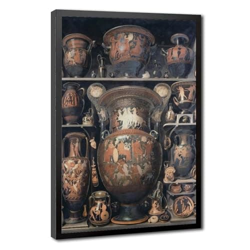 Image of Greek Vases, Classical Ceramics, Ancient Art Canvas Poster Wall Art Decor Print Picture Paintings for Living Room Bedroom Decoration 8" L X 12" W