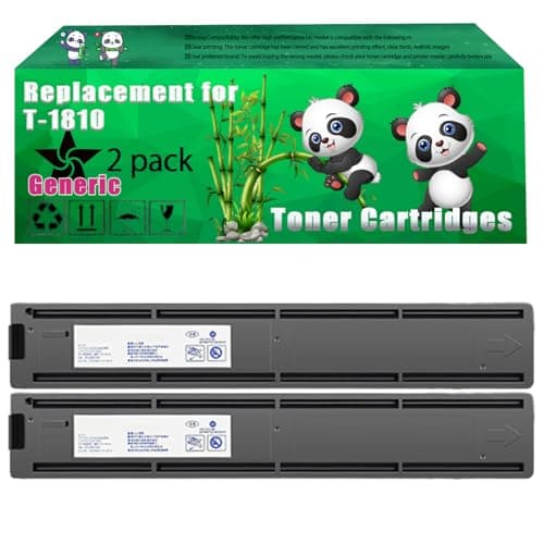 Image of Replacement T-1810 Toner Cartridges Compatible for Toshiba E-Studio 181 182 182 i 211 212 212 i 242 242 i Printers, Up to 6000 Pages, Vivid Colors, Contains Chip (2-Pack Black)