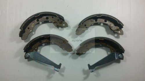 Image of VALEO BRAKE SYSTEMS brake shoes 562080, Set of 4, without wheel brake cylinder, Fitting Position: Rear Axle