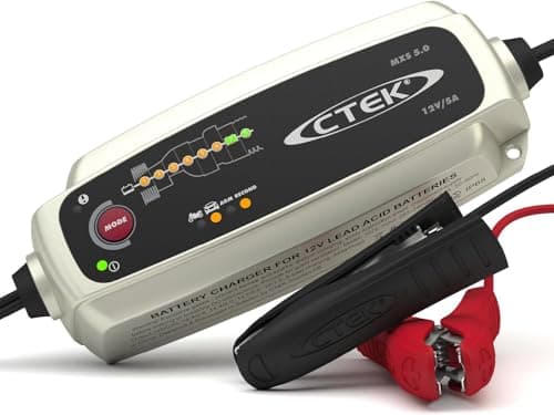 Image of CTEK MXS 5.0 Battery Charger with Automatic Temperature Compensation, Black