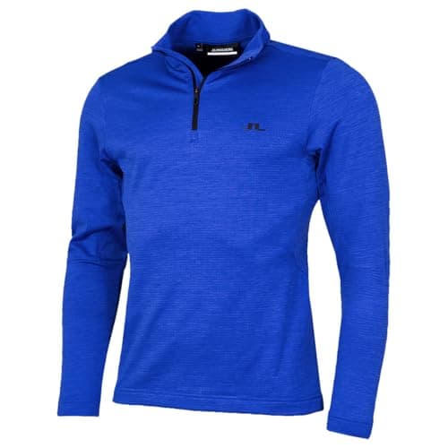 Image of J.Lindeberg Mens Destry Zip Mid Layer Sweater - Club Blue Melange - S