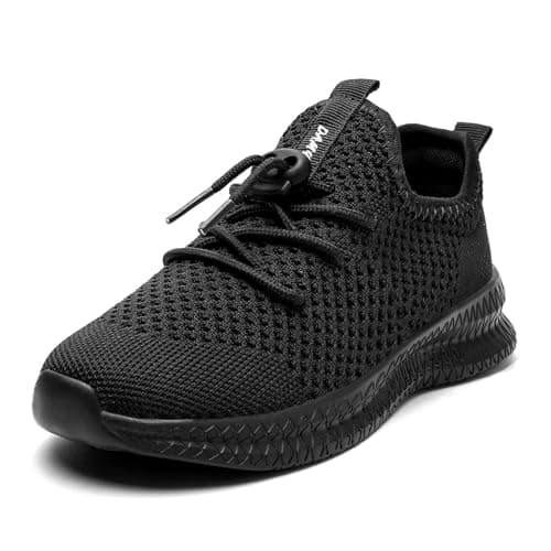 Image of AZSDXS Boys Girls Trainers Kids Breathable Walking Tennis Sneakers Lightweight Non-Slip Running Casual Athletic School Sport Shoes A Black 2.5
