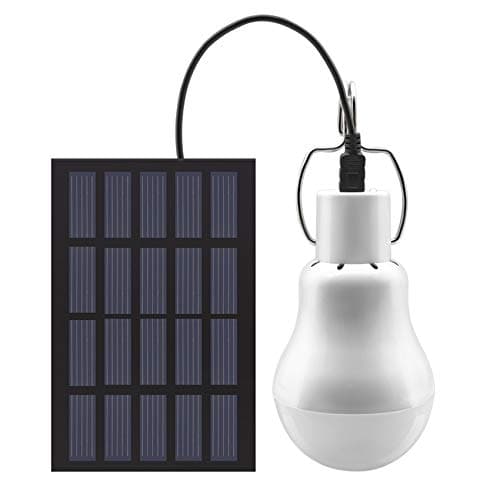 Image of Solar Powered Led Light Bulb - GreeSuit Portable Lantern Lamp Spotlight with Solar Panel for Outdoor Hiking Camping Tent Fishing Lighting
