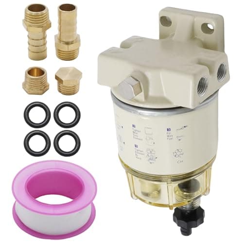 Image of Ollanoos R12T Boat Marine Fuel Filter Water Separator, 30 GPH High Flow Rotation Fuel Filter, Fits for Speedboat Yacht Workboat Fuel System