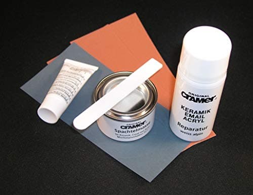 Image of Cramer 16080EN Repair-Kit Enamel Acrylic Ceramic – Alpine White/Sanitary White – for Durable Repairs of Bath tubs, Shower Trays and washbasins