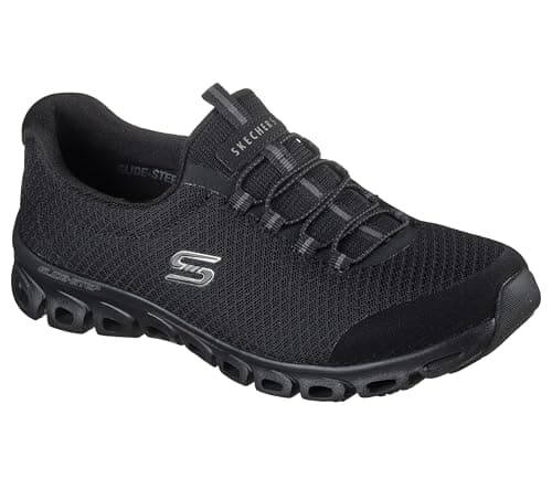 Image of Skechers Women's Glide-Step-Resilience Sneaker, Bbk=black/Black, 6.5 UK