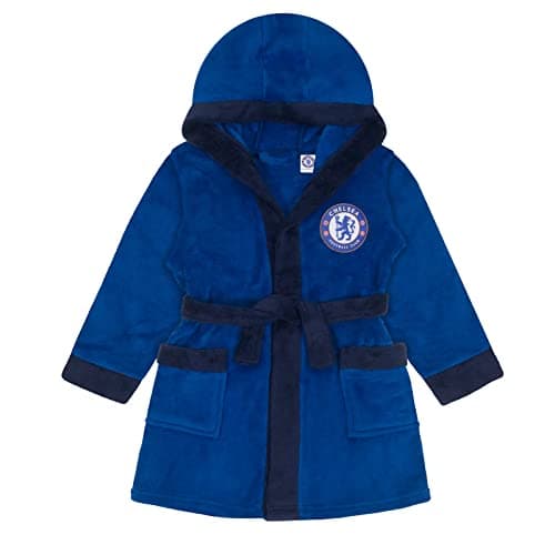 Image of Chelsea Official Gift Baby Hooded Fleece Dressing Gown Royal Blue 0-6 Months