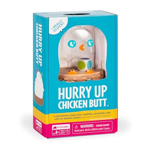 Image of Exploding Kittens - Hurry Up Chicken Butt 2-6 Players - Ages 4+ - 2 Minutes to Play - Hot Potato Style Card Game - Creative Kids Game, Perfect for Family Night Fun