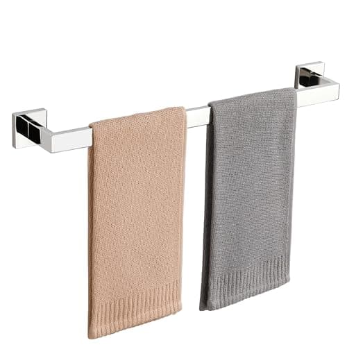 Image of Sayayo Chrome Towel Rail Wall Mounted Bathroom Towel Holder 60CM Towel Rack, SUS304 Stainless Steel Waterproof & Anti-Rust