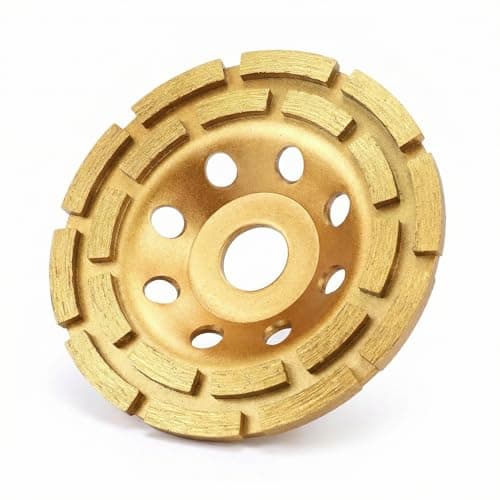 Image of QWORK® diamond cup, grinding disc, grinding wheel, 125 mm x 22.2 mm for concrete, plaster, granite, resin, tile adhesives, natural stone, etc
