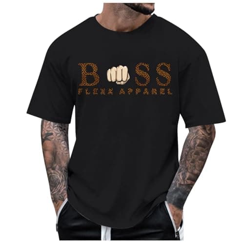 Image of Men's Short Sleeve Dress Shirt Stretch Stain Shield Plain Shirts Regular Fit Business Casual Smart Button Down Tops Novelty Party Clubwear Tees Costume (Black,XL)