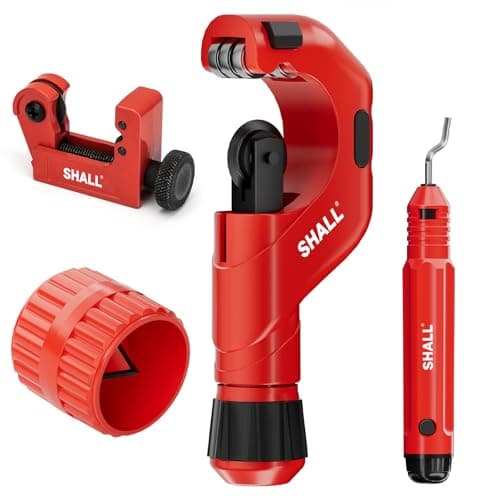 Image of SHALL 4PC Tubing Cutter Set，Heavy-Duty Pipe Cutter Ø 6-50mm, mini Cutter Ø 3-22mm, with 2 deburring Tools, Suitable for PVC/Aluminum/Copper