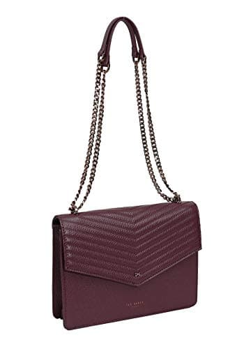 Image of Ted Baker Kalila Leather envelope cross body shoulder bag in Deep Purple