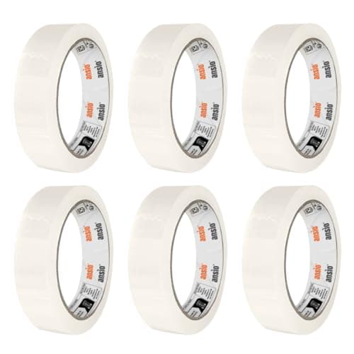 Image of ANSIO Easy Tear Clear Cello Tape 24mm x 50m – Pack of 6 | Stationery Tape for Home, Office & School Use