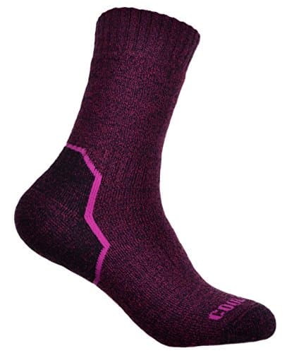 Image of 2 Pairs of Ladies Pink Wool Coolmax ® Walking Socks - Hiking, Size 4-7