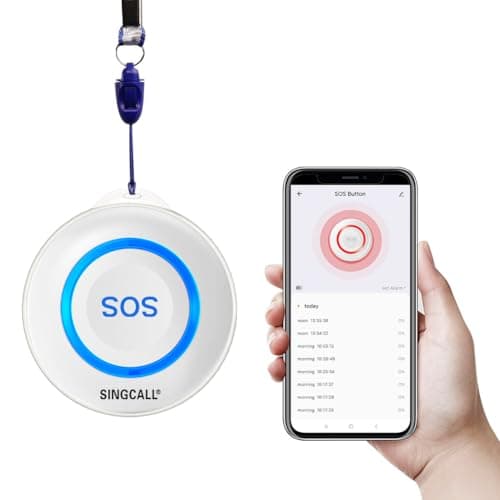 Image of SINGCALL Tuya Wifi Smart SOS Emergency Button for Elderly, Personal Alarms for Elderly Patient Seniors Disabled Kids Connected to Phone, the Panic Button with a New Blue Design
