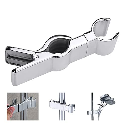 Image of FIGFYOU Shower Head Holder,45° Rotation Adjustable Shower Head Bracket Universal 18-25mm Shower Head Rail Holder Bracket Replacement for Bathroom Shower Slider Pole