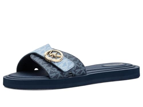 Image of Michael Kors womens Mk Pool Slides, Chambray, 7