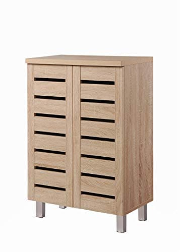 Image of Essentials 4 Tier Storage Cabinet Cupboard Bedroom Hallway Shelf Unit Sonoma Oak