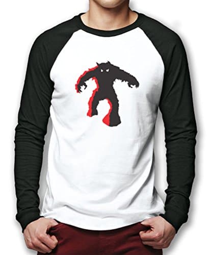 Image of HotScamp Space Invaders Monster Men's Baseball Top - White/Black X-Large