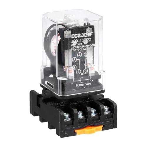 Image of sourcing map DPDT Electromagnetic Power Relay, AC 12V Coil 10A 8 Pin MK2P-I Small Relay with Plug-in Terminal Socket Base 2NC 2NO JQX-10F/2Z