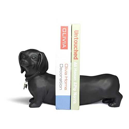 Image of Danya B Dachshund Dog Bookend Set - Black