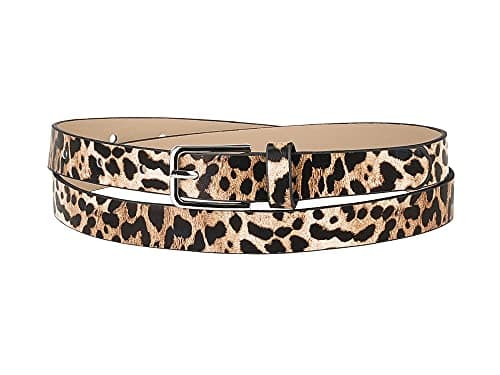 Image of Allegra K Women's Skinny Waist Belts Single Pin Buckle Cute Animal Printed Pants Dress Thin Faux Leather Belt Leopard Printed Fit waist 77-94cm/30-37