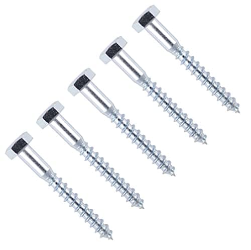 Image of TERF® M10 X 100mm Coach Screws Hex Head M10 (10mm) X 100mm Wood Masonry Brick Concrete Wall Fixing Lag Screw Bolts for Aerial Satellite Dish TV Bracket Fence Shelves Mounting Decking - Pack of 5