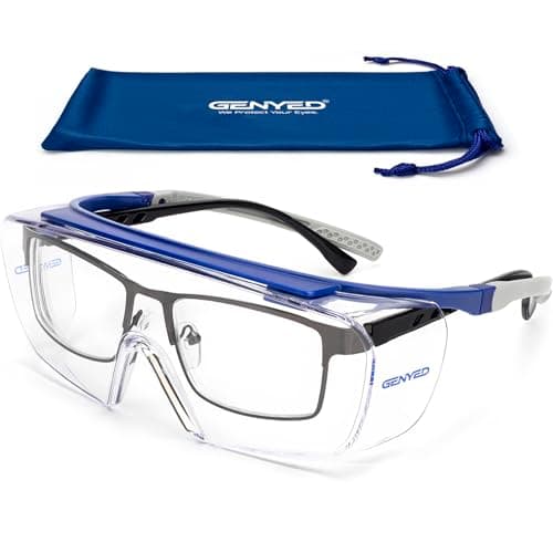 Image of GENYED Safety Glasses for Work, Overspecs to Fit Over Prescription Glasses, Scratch-Resistant, Anti-Fog, UV400, Adjustable Temples, Wrap-Around Lenses