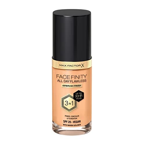 Image of Max Factor Facefinity 3-in-1 All Day Flawless Liquid Foundation, SPF 20 - 76 Warm Golden, 30 ml