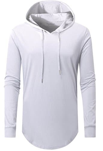 Image of AIYINO Men's S-3XL Fashion Athletic Hoodies Workout Sweatshirt Hip Hop Pullover Hooded XXX-Large White