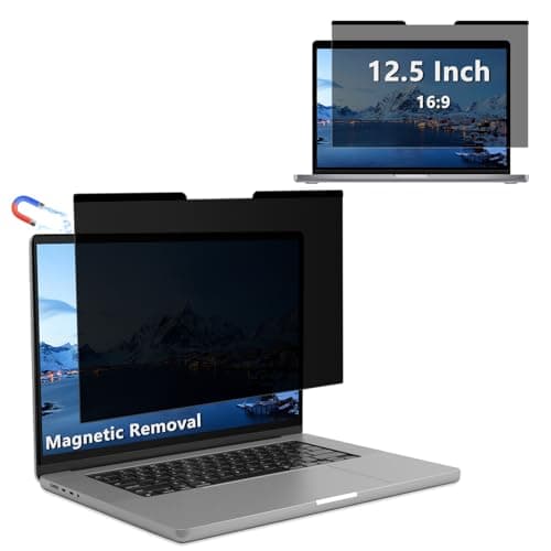 Image of RanBluu 12.5 inch Laptop Privacy Screen Filter for 16:9 Widescreen Display, 12.5" Removable Anti Glare Protector, Magnetic Blue Light Filter Shield Film for Computer Screen & Monitor (12.5" 16:9)
