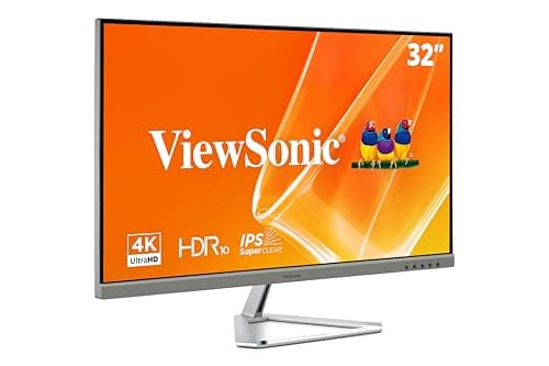 Image of ViewSonic VX3276-4K-MHD 32 Inch 4K Ultra HD Monitor with HDR10 Support, 2 x HDMI, DisplayPort, Mini DisplayPort, Eye Care for Work and Entertainment at Home