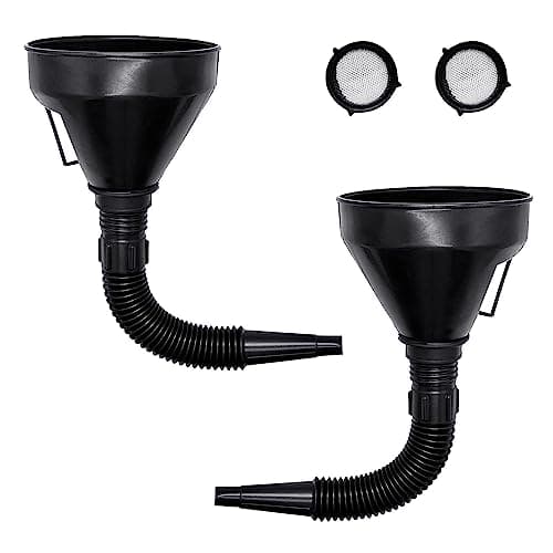 Image of Large Car Funnel for Petrol 2pcs Flexible Plastic Fuel Funnels Car for Multifunctional Funnel with Filter and Wide Mouth for Motorcycle Car Oil Petrol Gasoline and Household Uses