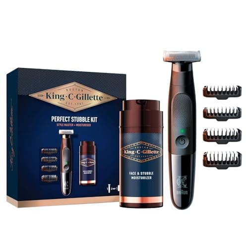 Image of King C. Gillette Men's Perfect Stubble Kit Gift Set, with Style Master Electric Razor for Men and Moisturiser